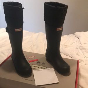 HUNTER Boots Size 7 NEW  MDN Black FIRM $60.